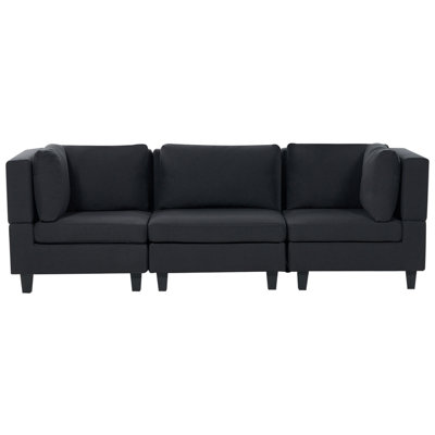 Beliani Modular Sofa 3 Seater Unstad Black Fabric from B&Q