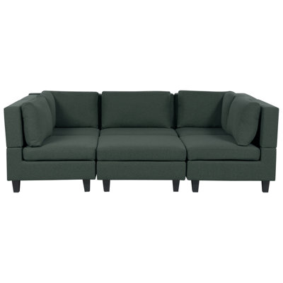 Beliani Modular U-Shape Sofa 5 Seater Unstad Fabric Dark Green With Ottoman from B&Q