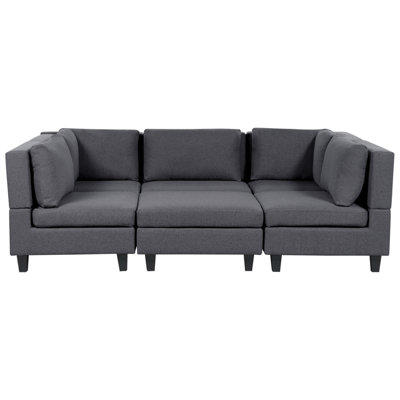 Beliani Modular U-Shape Sofa 5 Seater Unstad Dark Grey Fabric With Ottoman from B&Q