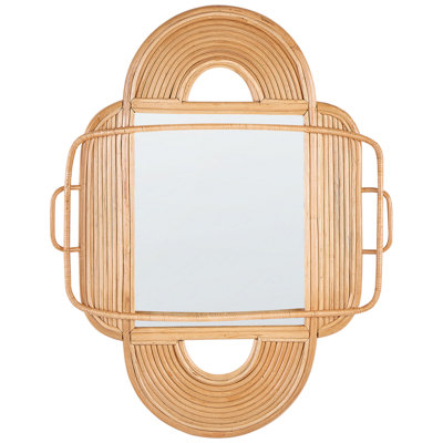 B&Q -  Wall Mirror Alcorn 70 Cm 90 Cm Rattan Natural