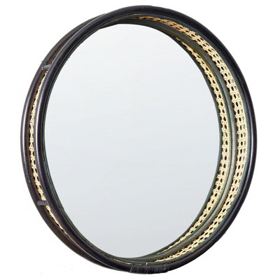 B&Q -  Wall Mirror Daksa 60 Cm 60 Cm Rattan Black
