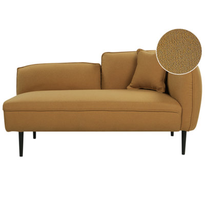 Beliani Right-Hand Chaise Longue Chevannes Boucle Mustard from B&Q
