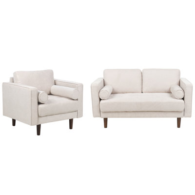 Beliani Living Room Set 3 Seater Nurmo Fabric Light Beige from B&Q