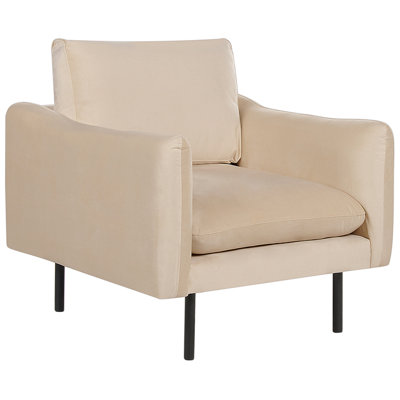 Beliani Armchair Vinterbro Velvet Beige