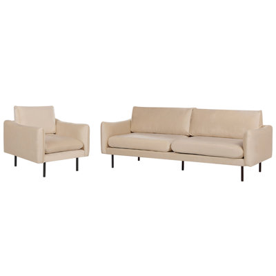 B&Q -  Living Room Set 4 Seater Vinterbro Velvet Beige
