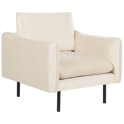 Beliani Armchair Vinterbro Velvet Light Beige