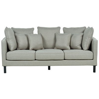 Beliani 3 Seater Fabric Sofa Fenstad Grey