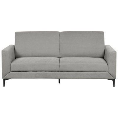 Beliani 3 Seater Fabric Sofa Fenes Grey