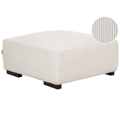 Beliani Ottoman Lungo Corduroy Off-White from B&Q