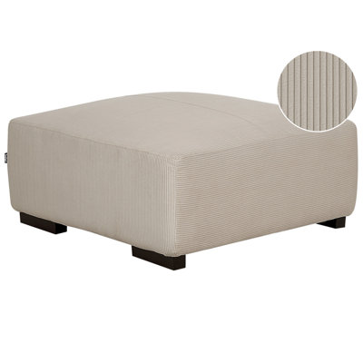 Beliani Modern Ottoman Lungo Corduroy Beige from B&Q