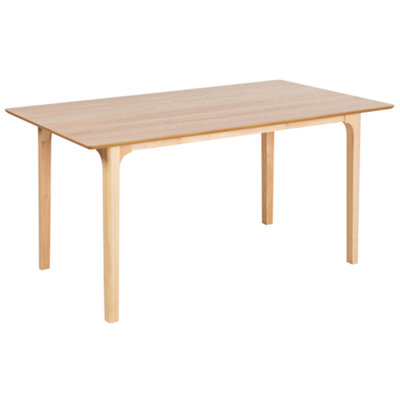 Beliani Dining Table Delmas Light Ash Wood 160 Cm 90 Cm from B&Q