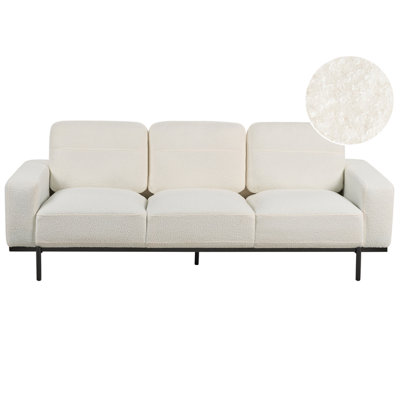 Beliani Sofa 3 Seater Sovik Boucle Off-White from B&Q