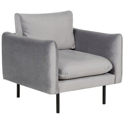 Beliani Armchair Vinterbro Velvet Grey