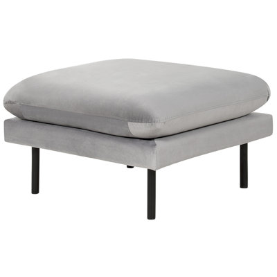 Beliani Modern Ottoman Vinterbro Velvet Grey