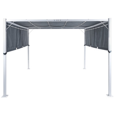 Beliani Gazebo Led Parga Metal 310 Cm 310 Cm Grey from B&Q