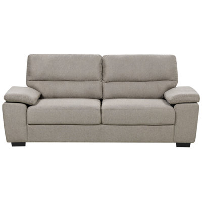 Beliani Sofa 3 Seater Vogar Fabric Light Brown from B&Q