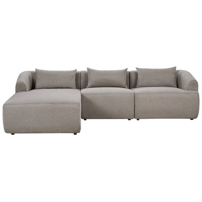 Beliani Corner Sofa 3 Seater Svansele Fabric Taupe Right Hand from B&Q