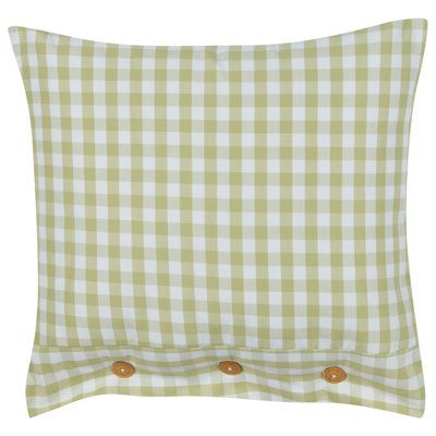 Beliani Throw Cushion Talya 45 X 45 Cm Olive Green Checked from B&Q