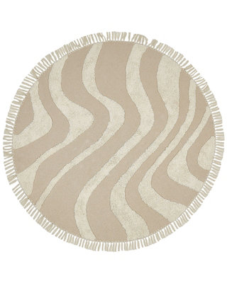 B&Q -  Rug Artmak Beige 140 Cm Cotton