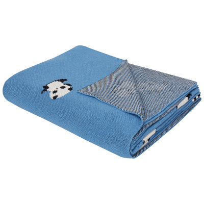 Beliani Blanket Talokan Cotton 130 X 170 Cm Blue from B&Q