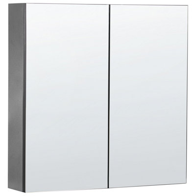 B&Q -  Bathroom Wall Mounted Mirror Cabinet Navarra 60 Cm 60 Cm Black