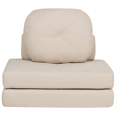 Beliani Single Sofa Bed Olden Fabric Light Beige from B&Q