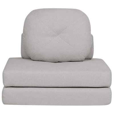 Beliani Single Sofa Bed Olden Fabric Light Grey from B&Q