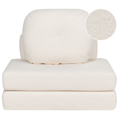 Beliani Single Sofa Bed Olden Boucle White from B&Q