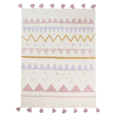 B&Q -  Kids Rug Zaysan Pink 140 X 200 Cm Cotton
