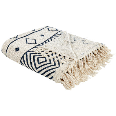 Beliani Blanket Najuy Cotton 150 X 200 Cm Beige from B&Q