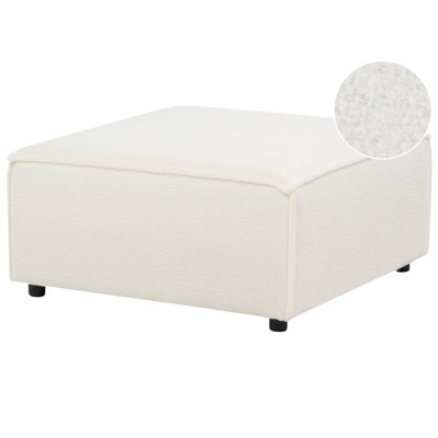 Beliani Modern Ottoman Ardal Boucle White from B&Q