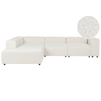 Beliani Modular Corner Sofa 4 Seater Ardal Boucle White Right Hand from B&Q