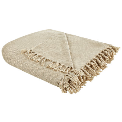Beliani Blanket Chaohani Fabric 150 X 200 Cm Beige from B&Q