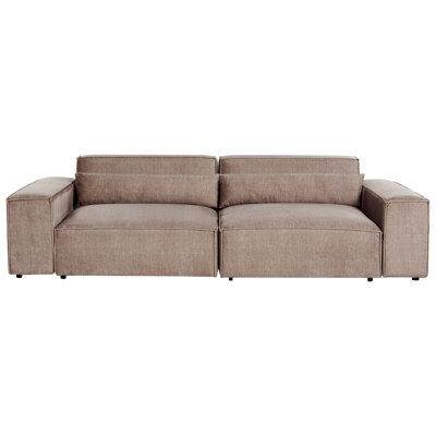 Beliani Modular Sofa 2 Seater Hellnar Light Brown Fabric from B&Q
