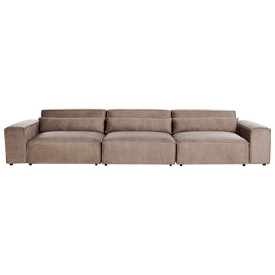 Beliani Modular Sofa 3 Seater Hellnar Light Brown Fabric from B&Q