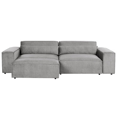 Beliani Modular Sofa 3 Seater Hellnar Grey Fabric With Ottoman from B&Q