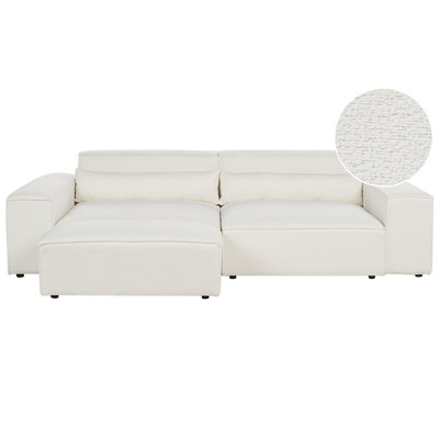 Beliani Modular Sofa 3 Seater Hellnar Off-White Boucle With Ottoman from B&Q