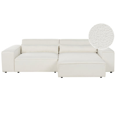 Beliani Modular Corner Sofa 3 Seater Hellnar Left Hand Off-White Boucle from B&Q