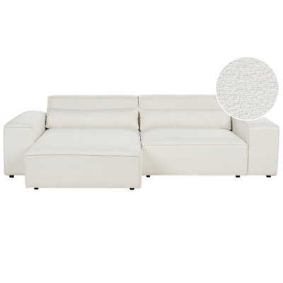 Beliani Modular Corner Sofa 3 Seater Hellnar Right Hand Off-White Boucle from B&Q