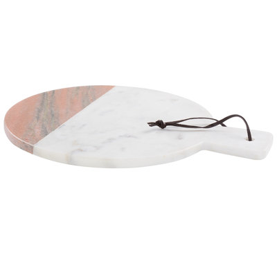Beliani Serving Tray Acharnes Stone White Marble from B&Q