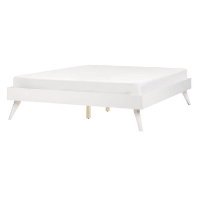 Beliani Bed Without Headboard Berric 140 X 200 Cm (Eu Double) White