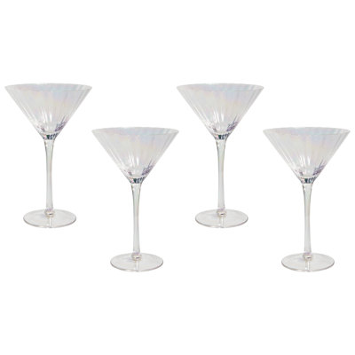 B&Q -  Set Of 4 Martini Glasses Morganite 220 Ml Transparent