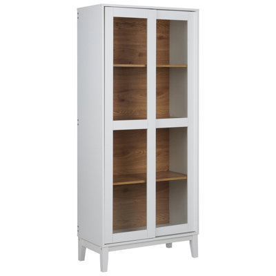 Beliani Glass Display Cabinet Rumson 80 Cm White