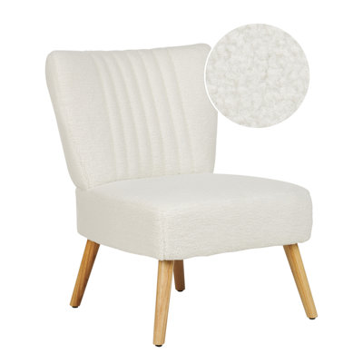 Beliani Minimalist Armchair Vaasa Boucle White from B&Q