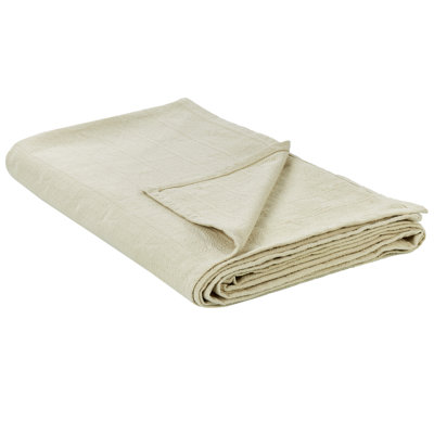 B&Q -  Bedspread Maraka Cotton 150 X 200 Cm Light Beige