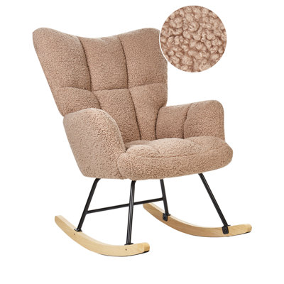 B&Q -  Rocking Chair Oulu Boucle Sand Beige