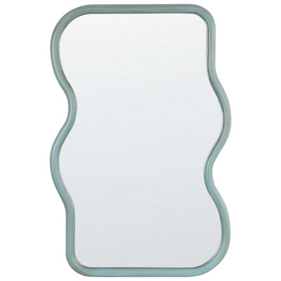 B&Q -  Wall Mirror Ronnet 60 Cm 90 Cm Paulownia Wood Light Blue
