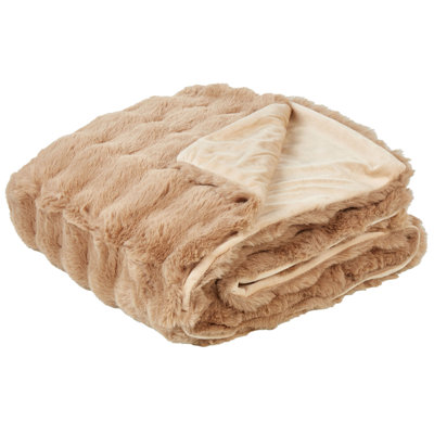 Beliani Blanket Salka Faux Fur 150 X 200 Cm Brown from B&Q