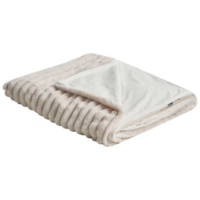 Beliani Bedspread Rakya Faux Fur 200 X 220 Cm Light Beige from B&Q