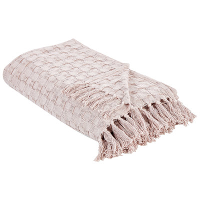 B&Q -  Bedspread Bere Cotton 150 X 200 Cm Pastel Pink